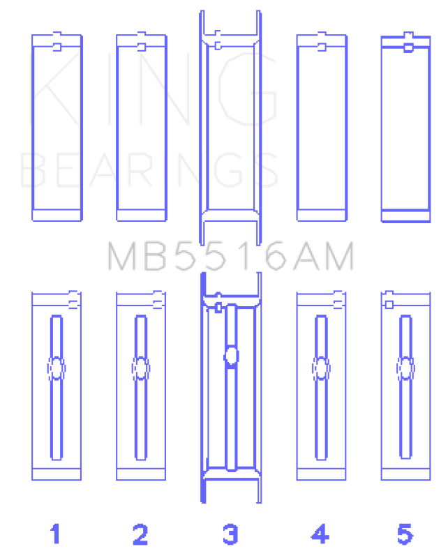 King Engine Bearings Jeep 350CI 5.7L Main Bearing Set