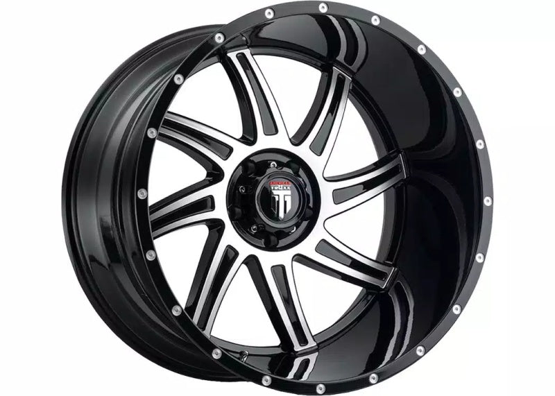 American Truxx AT162 Vortex 22x12 / 6x135 BP / -44mm Offset / 87.1mm Hub Gloss Black Machined Wheel
