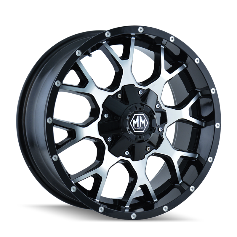 Mayhem 8015 Warrior 18x9 / 8x165.1 BP / -12mm Offset / mm Hub Gloss Black Machined Wheel