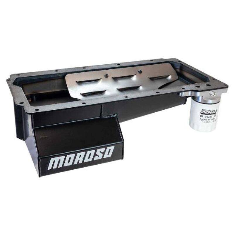 Moroso GM LS/Dart LS Next Skirted Ultra 4 Truck Wet Front Sump 7qt 6in Deep Steel Oil Pan