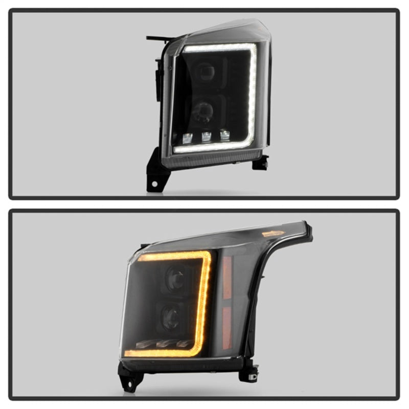 Spyder 15-20 GMC Yukon Halogen Model Only Projector Headlights - Black (PRO-YD-GY15HALSI-SBSEQ-BK)