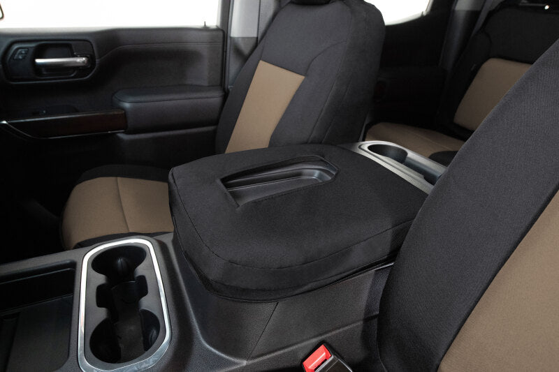 Covercraft 19-24 VW Atlas/20-24 Endura PrecisionFit Custom Front Row Seat Covers - Tan/Black