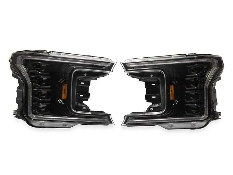 Raxiom 18-20 Ford F-150 CXR Series LED Headlights with Amber DRL- Black Housing- Clear Lens