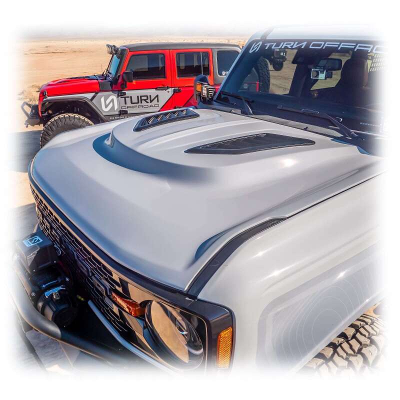Turn Offroad 21-26 Ford Bronco Heat Extraction Fiberglass Hood