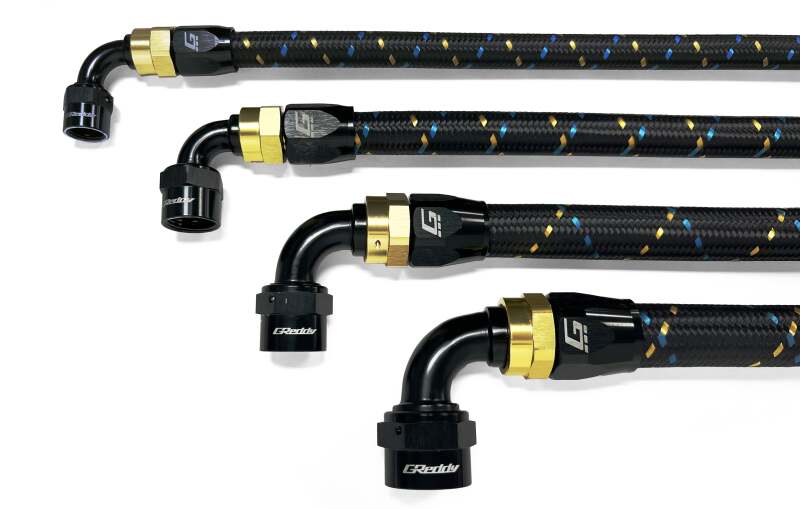 GReddy AN12 45 DEGREE HOSE END SWIVEL BLACK/GOLD ANODIZED