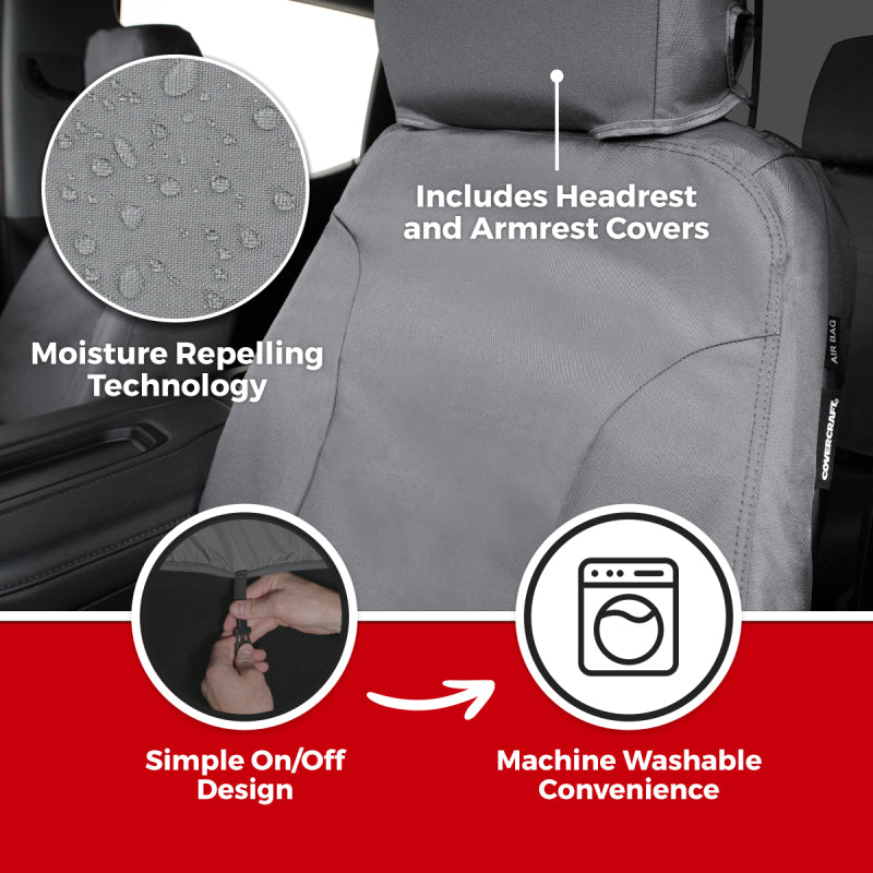 Covercraft 24-25 Toyota Tacoma SeatSaver Custom Seat Cover - Waterproof Grey