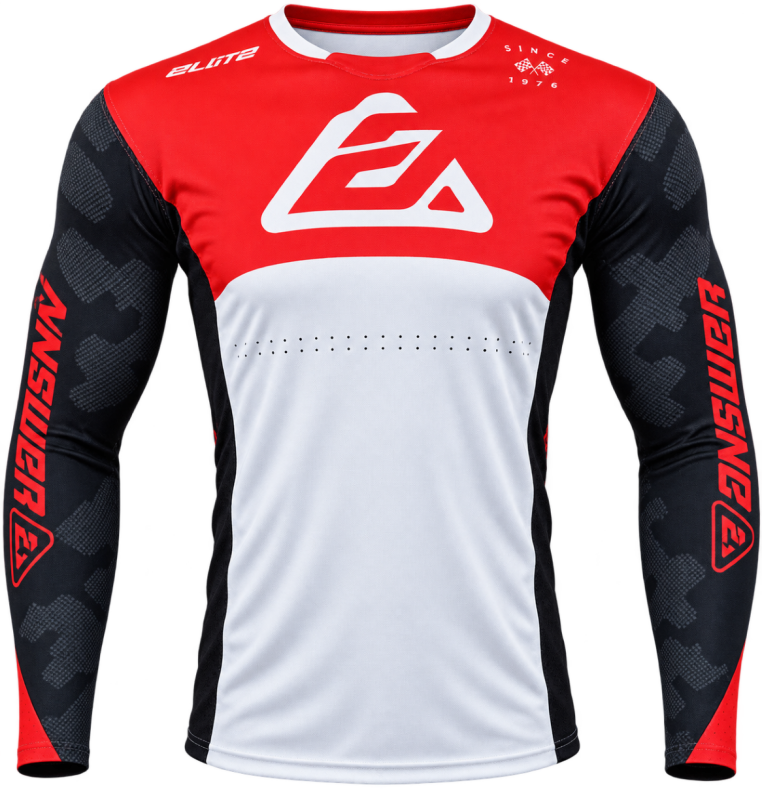 Answer LE Elite Camo Jersey Red/White/Black - Medium