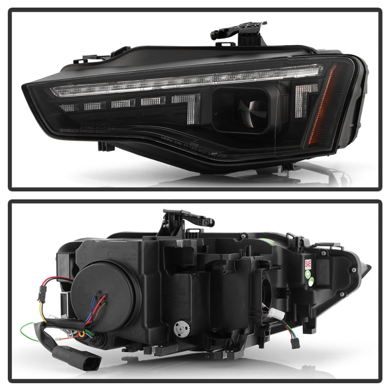 Spyder 13-17 Audi A5 HID Model Only Projector Headlights - Black (PRO-YD-AA513HIDSI-SEQGR-BK)