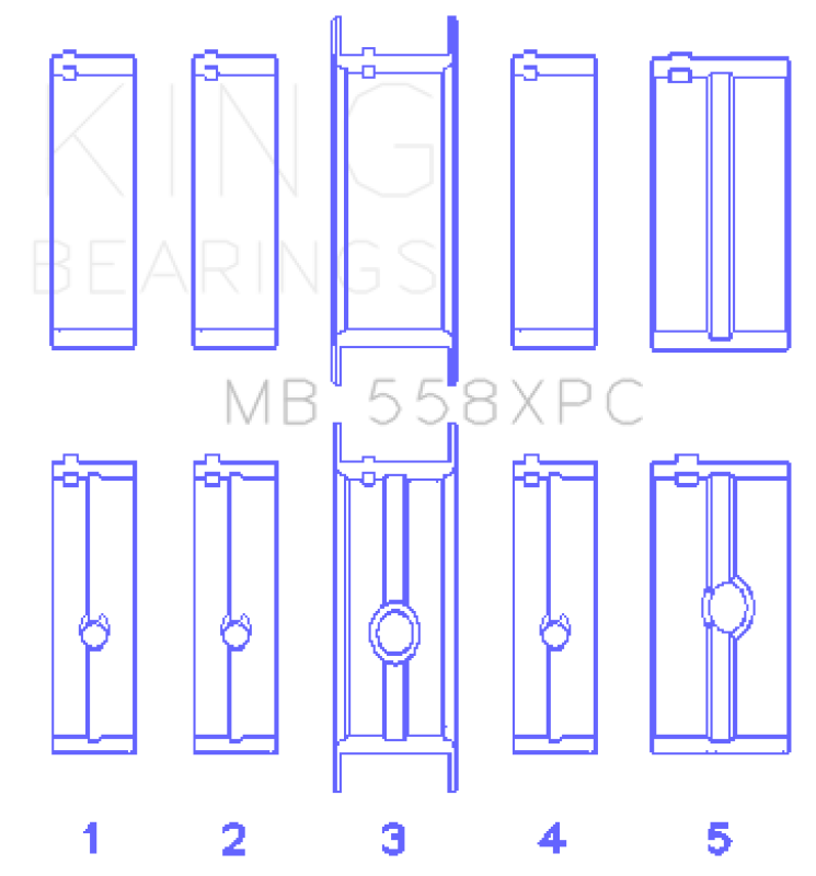 King Engine Bearings Chrysler 273/301/313/318/340 Main Bearing Set