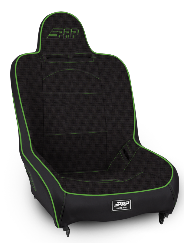 PRP Premier High Back Suspension Seat- Black/Green Tweed