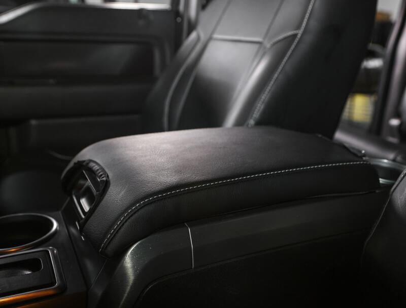 PRP 10-14 Ford Raptor Center Console Cover- Black with Silver Stitch
