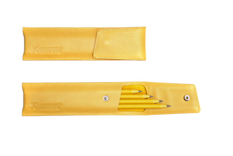 Akrapovic Leather Pencil Case - Yellow