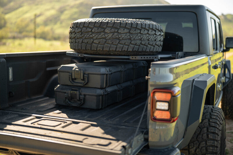 DV8 Offroad 2020+ Jeep Gladiator JT Adjustable In-Bed Tire Carrier