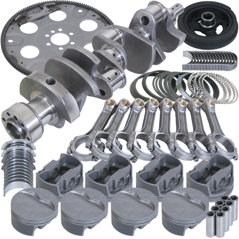 Eagle Chevy 350 1Pc 3.750in Crank 6.000in I-Beam Rod 4.040in Pistons 168 Tooth FP Balanced Assembly