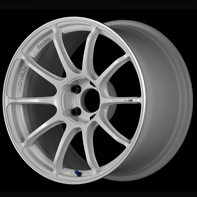 Advan RSIII 18x8.0 / +33 Offset / 5x110 / 65.2mm Bore / Racing White Metallic and Ring