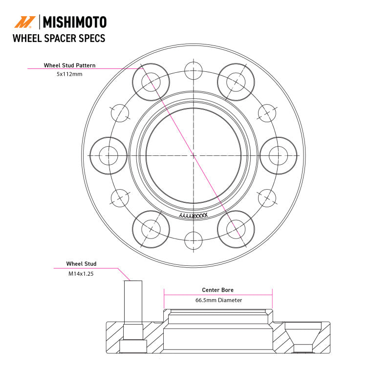 Mishimoto Wheel Spacers - 5x120 - 72.6 - 10 - M14 - Black