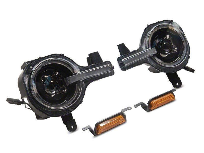 Raxiom 21-26 Ford Bronco LED Halo Headlights with White Backlight- Black Housing- Clear Lens