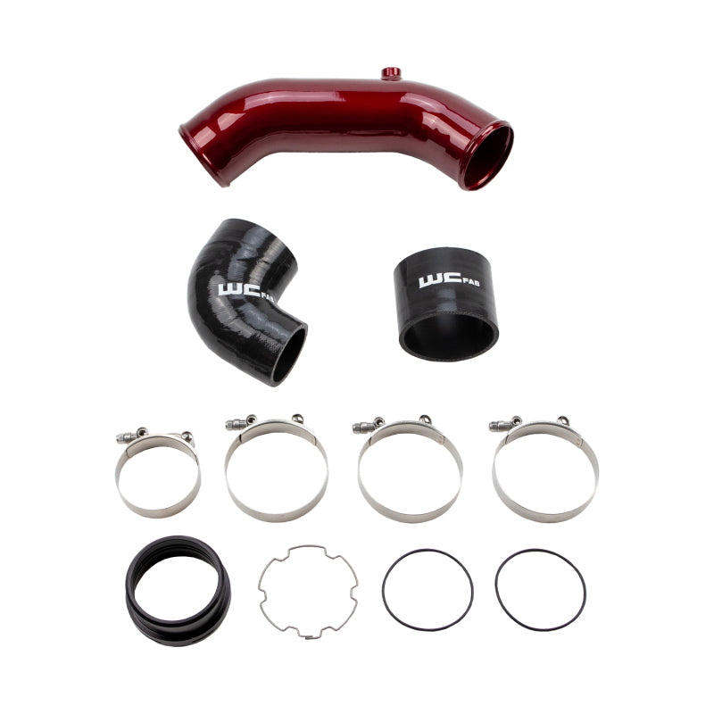 Wehrli 2017+ Ford 6.7L Power Stroke 3.5in Cold Side Intercooler Pipe - WCFab Red