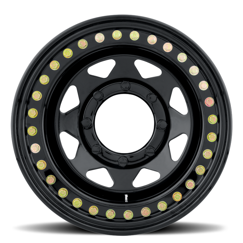 Raceline RT80 Rock 8 Spoke 15x8in / 8x165.1 BP / -19mm Offset / 130.81mm Bore - Gloss Black