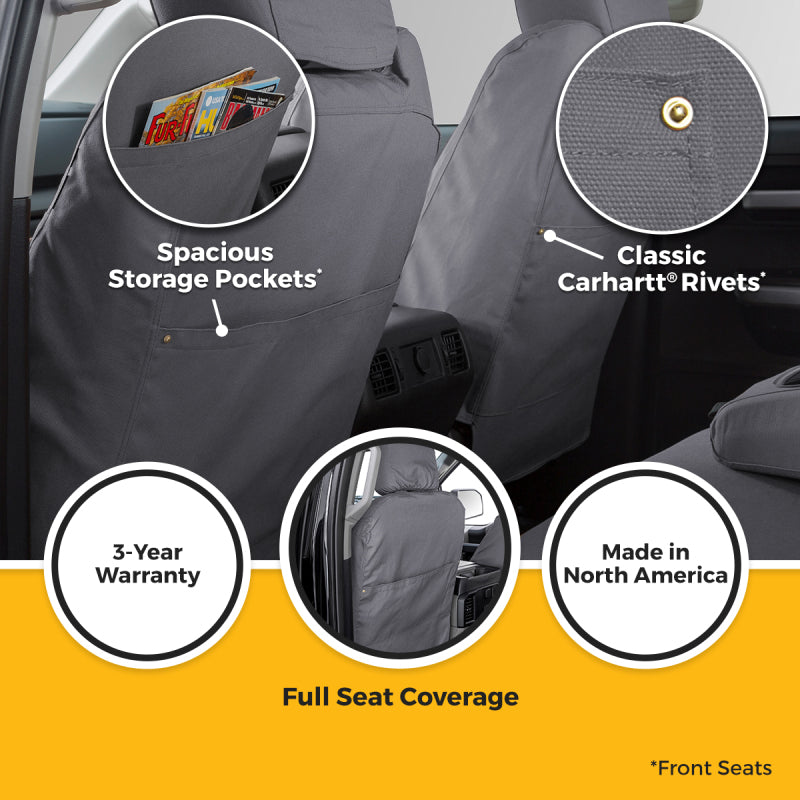 Covercraft 22-26 GMC Sierra 1500 Carhartt SeatSaver Custom Seat Cover - Gravel