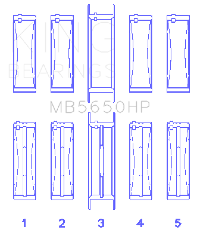 King Engine Bearings Ford 370/429/460 16V OHV (Standard Size) Crankshaft Main Bearing Set