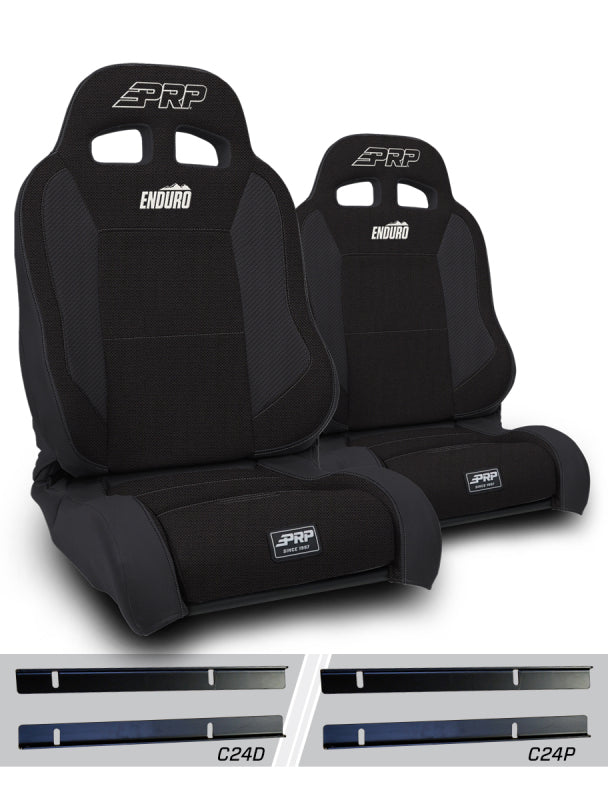 PRP 03-06 Jeep Wrangler TJ Enduro Elite Suspension Seat - Trek Edition - Black (Pair)