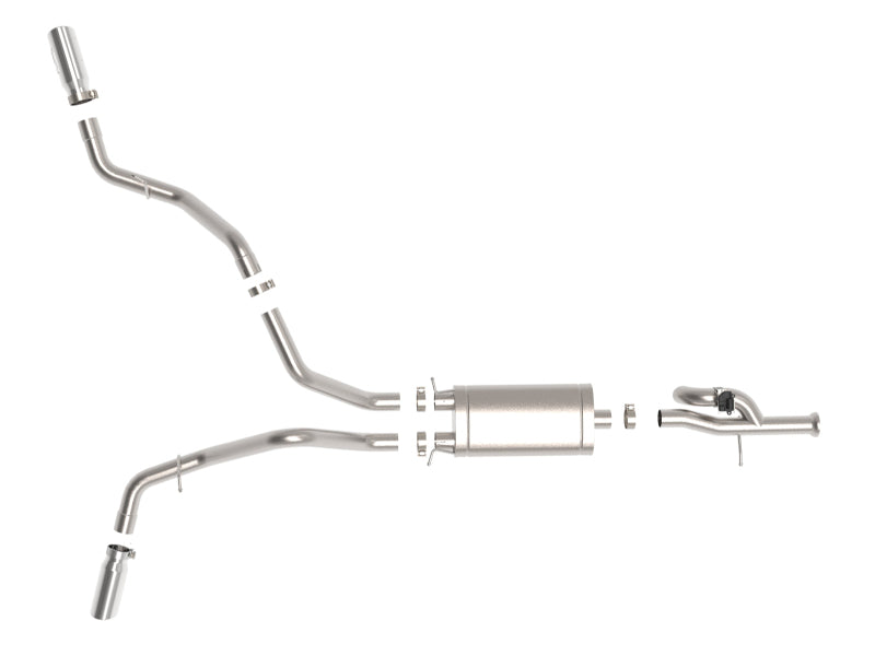 aFe Gemini XV Cat-Back Exhaust System GM Trucks 09-18 V6-4.3/V8-4.8/5.3L- Cut-Out Polished