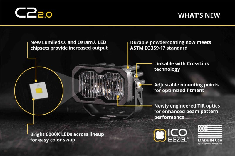 Diode Dynamics C2 2.0 Sport White SAE Driving Standard ABL (pair)