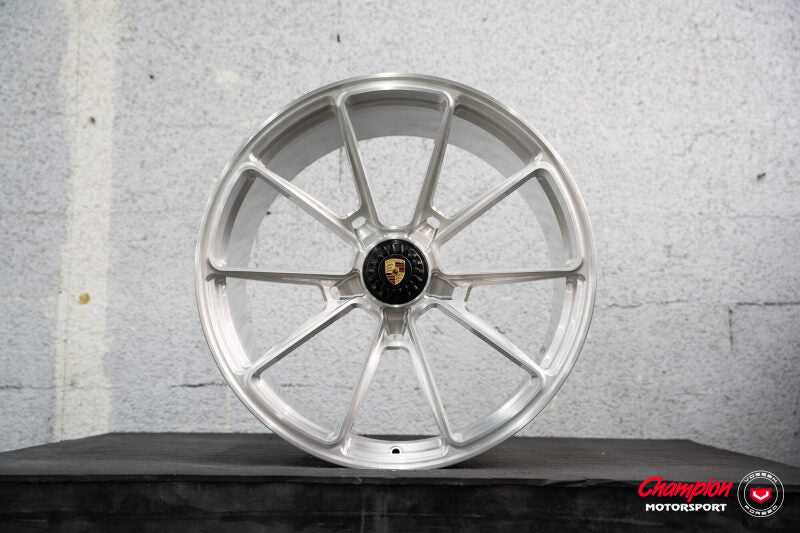 Vossen X Champion RS92 20X9 / ET44 / Brushed Gloss Clear Wheel / Centerlock / 911 Turbo 991- Front