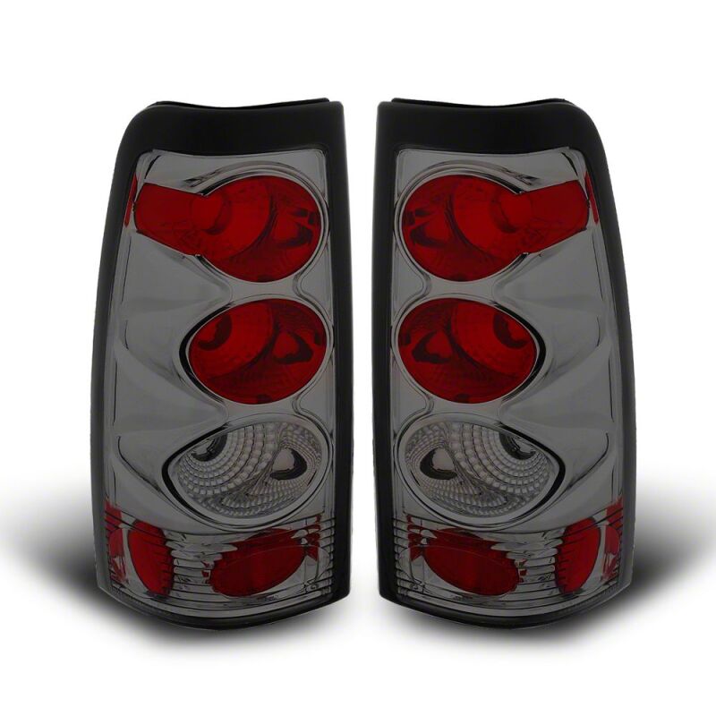 Raxiom 99-02 Chevrolet Silverado 1500 Fleetside Axial Series Tail Lights- Black- Smoked Lens