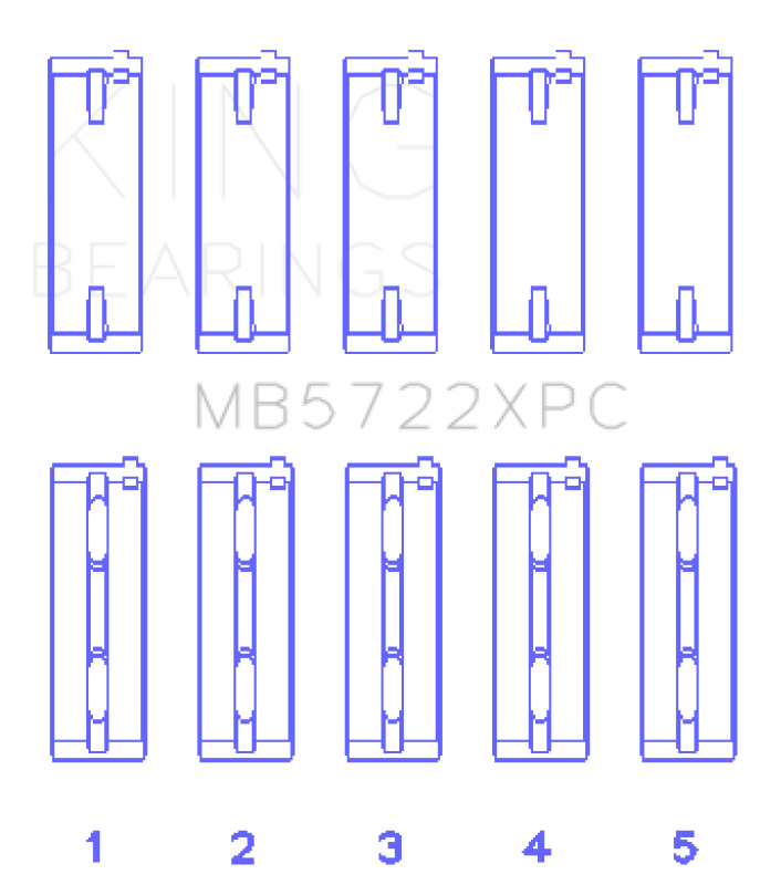 King Engine Bearings 2007+ Mitsubishi 4B11T EVO X Coated Performance Main Bearing Set - Size STDX