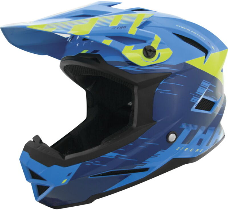THH Helmets T-42 BMX Xtreme Blue/Yellow Youth - Small