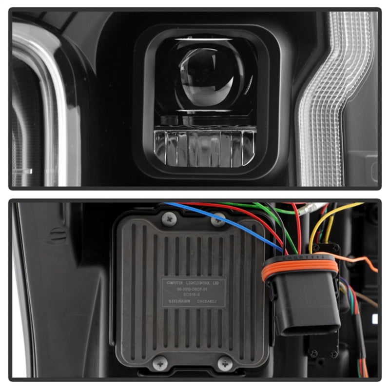 Spyder 17-19 Ford F-250/F-350/F-450 High-Power LED Headlights - Black (PRO-YD-FS17LEDAP-SEQSBGR-BK)