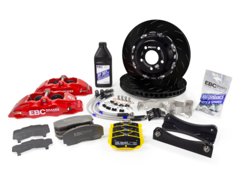 EBC Racing 93-02 Toyota Supra 3.0TT Red Apollo-4 Calipers 330mm Rotors Front Big Brake Kit