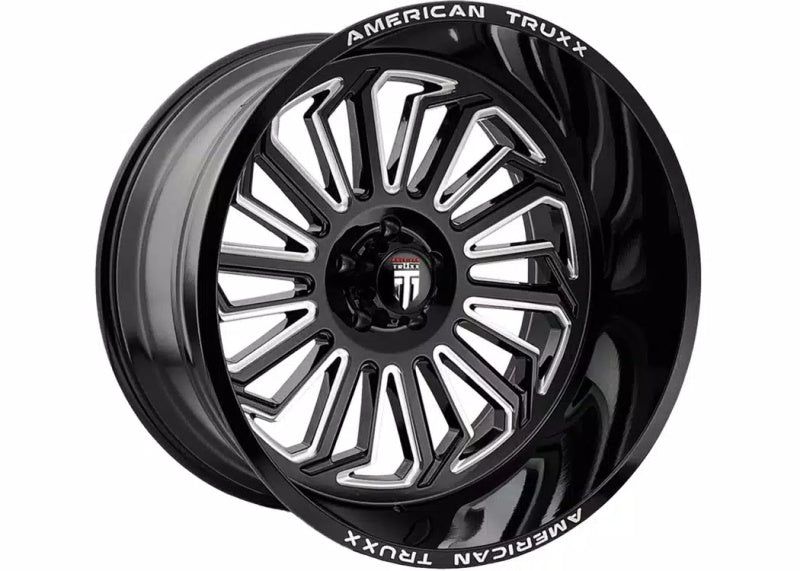 American Truxx AT1916 Butcher 22x12 / 8x170 BP / -51mm Offset / 125.2mm Hub Gloss Black Milled Wheel