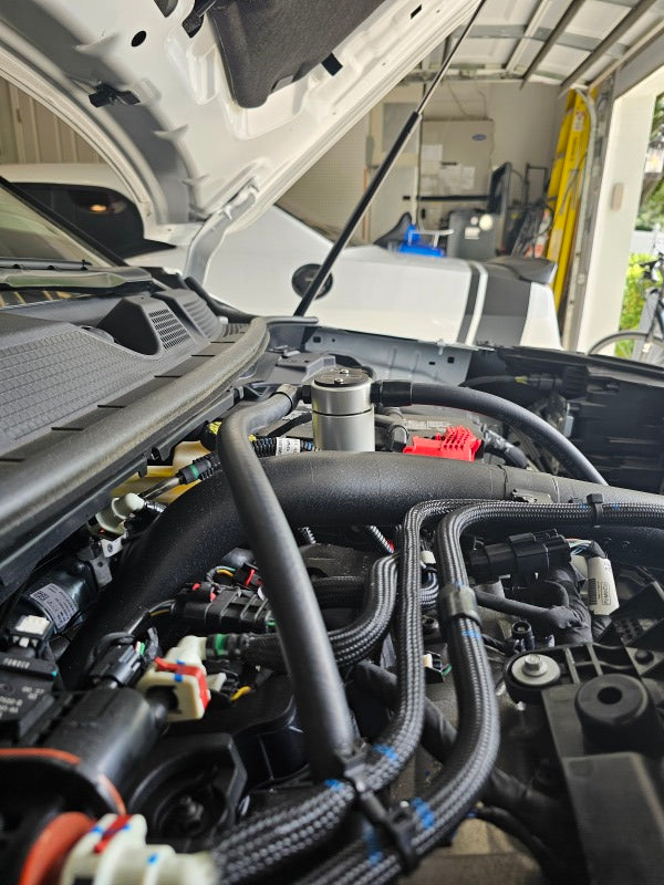 J&L 23-25 Ford Ecoboost 2.0 Oil Separator PCV Side - Clear Anodized