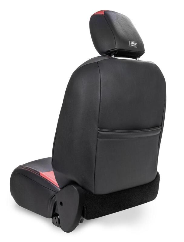PRP Jeep Wrangler JL Front Seat Covers - 2 door- with Pocket Back (Pair) - Black/Orange