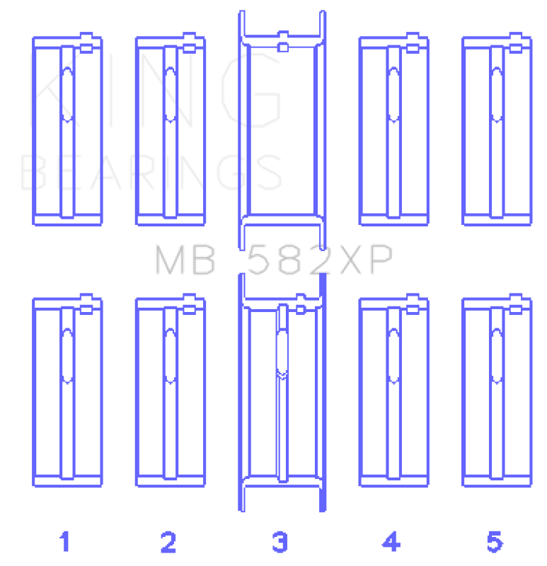 King Engine Bearings Ford 2.0L/2.3L 8V (Size STD) Performance Main Bearing Set