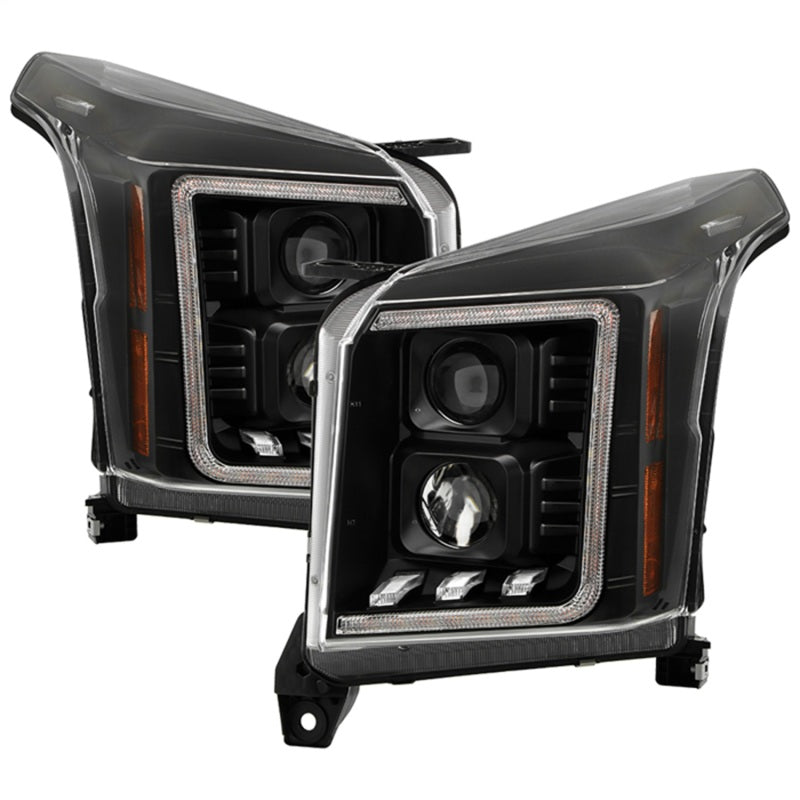 Spyder 15-20 GMC Yukon Halogen Model Only Projector Headlights - Black (PRO-YD-GY15HALSI-SBSEQ-BK)