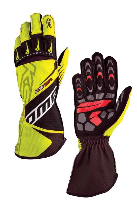 OMP KS-2R GLOVES MY2022 BLACK/YELLOW SIZE 6