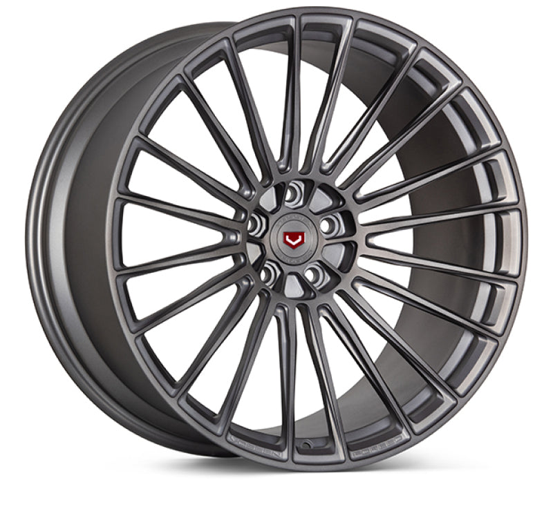 Vossen S17-04 21x10.5 / 5x120 / 74.1 - Brushed Stealth Grey Fountain Blue Wheel - (F9x X5M - Front)