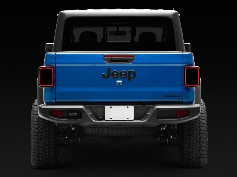 Raxiom 20-26 Jeep Gladiator JT Axial Series LED Tail Lights- Black Housing- Smoked Lens