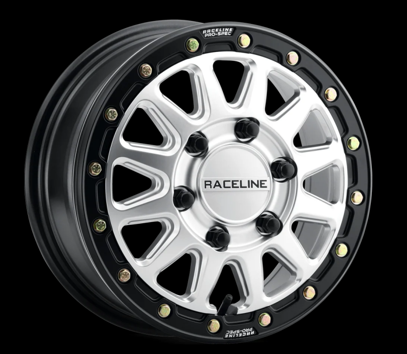Raceline A14SB Alpha 15x7in / BP / 25mm Offset / 68mm Bore - Hyper Silver w/Black Ring