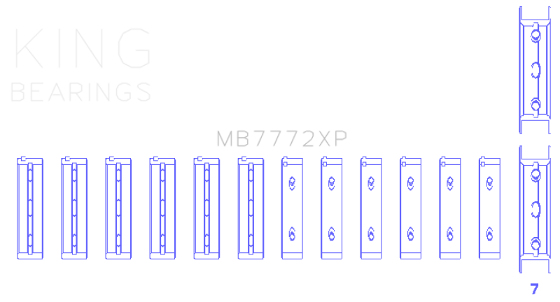 King Engine Bearings Subaru EZ30/EZ30D Performance Main Bearing Set - Size STDX