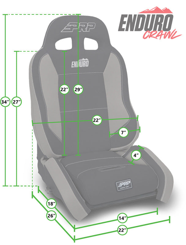 PRP 97-02 Jeep Wrangler TJ Enduro Elite Suspension Seat Crawl Edition - Gray (Pair)