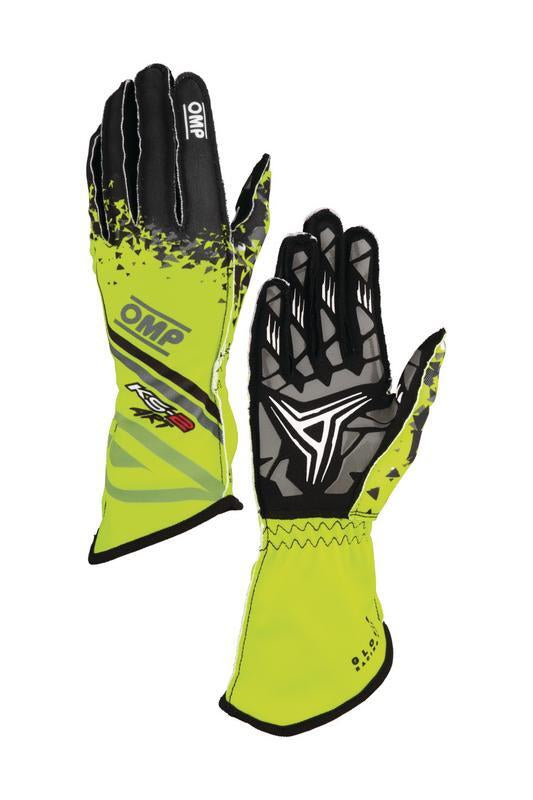 OMP KS-2 ART my2025 KART GLOVES YELLOW / BLACK SZ S