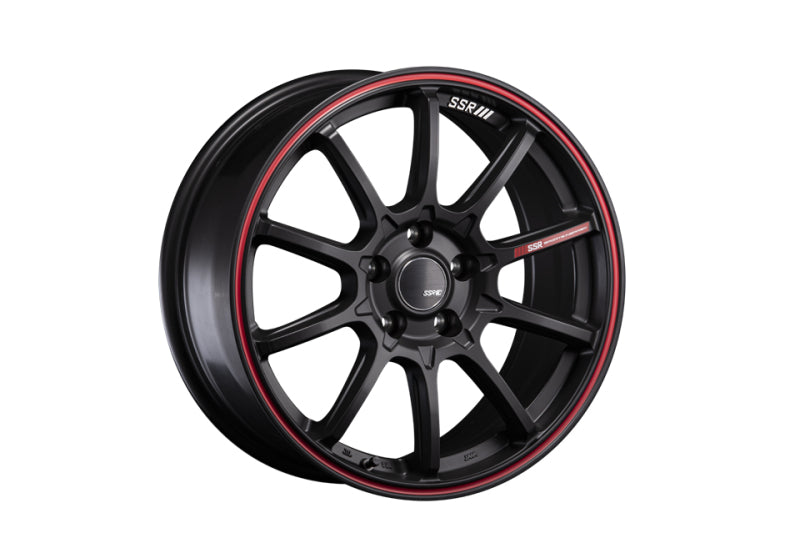 SSR GTV05 4x100 16x6.0 Offset 45 Flat Black w/ Red Line