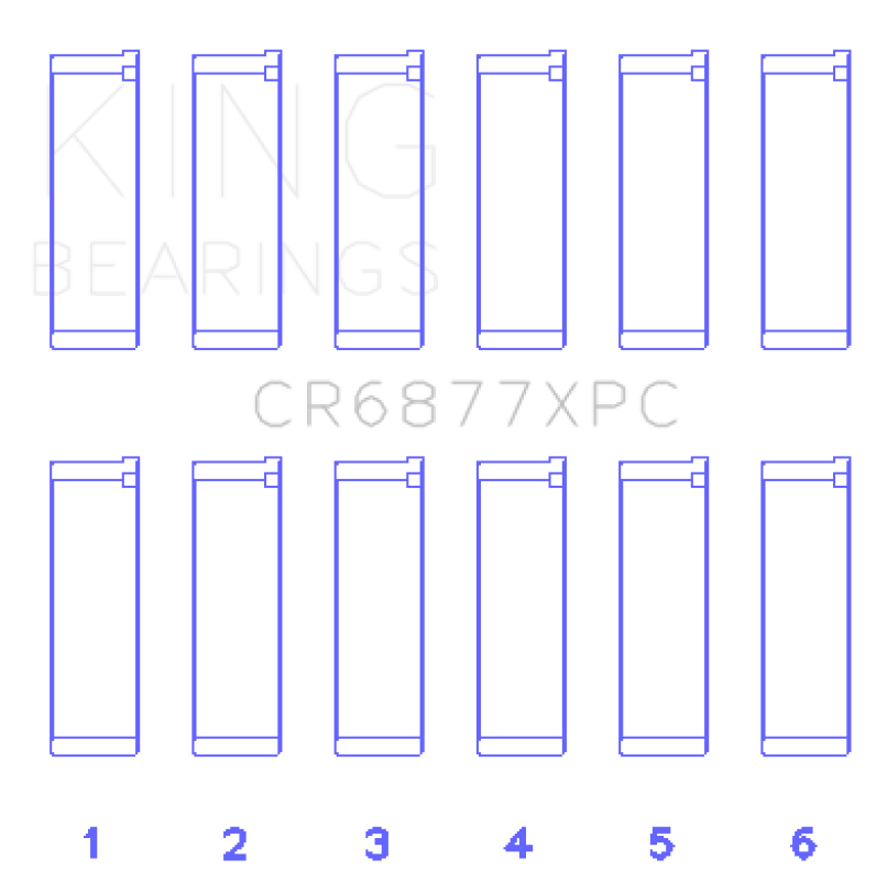 King Engine Bearings BMW S54B32 3.2L Coated Performance Rod Bearing Set of 6 (Size STDX)