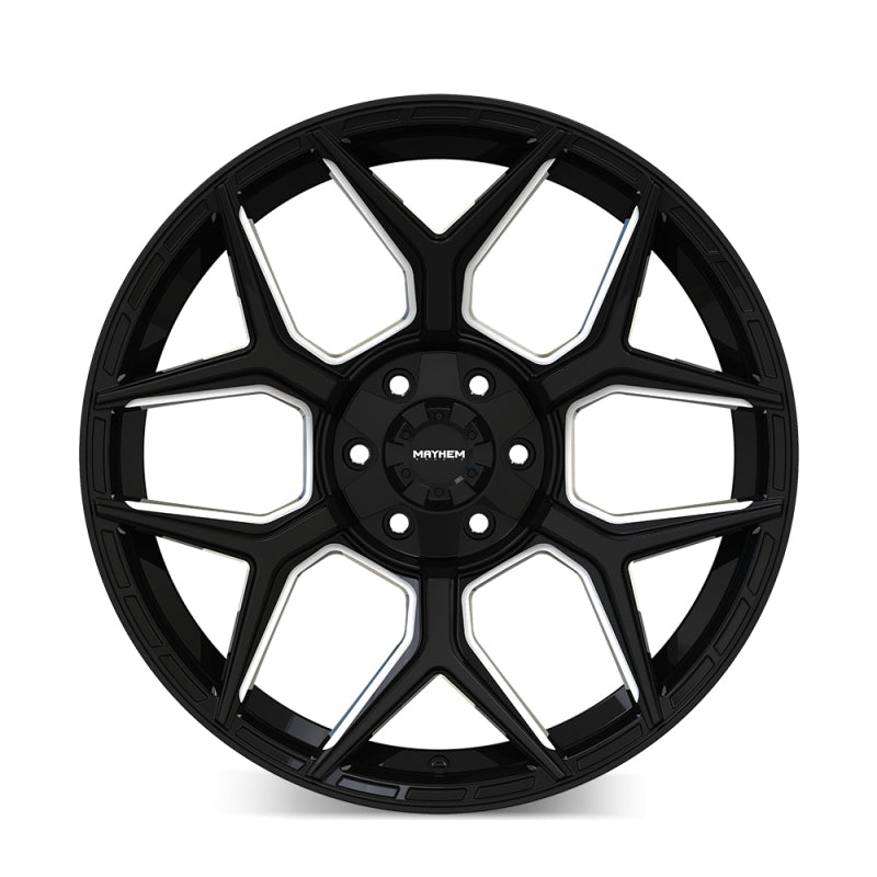 Mayhem Vanquish 8119 22x10 / 6x135/6x139.7 / -19mm Offset / 106.1mm Hub - Gloss Black Milled