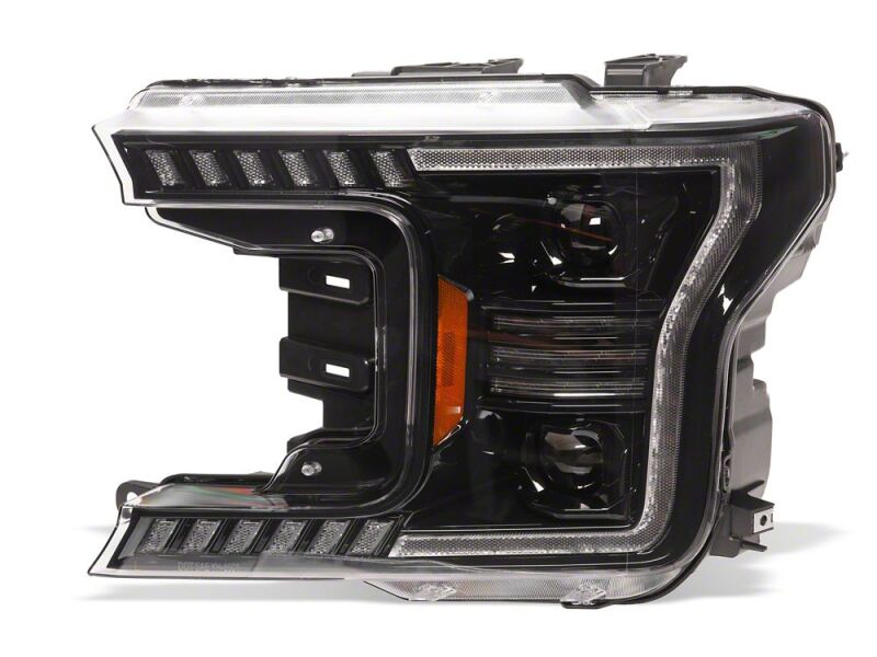 Raxiom 18-20 Ford F-150 LED Halo Surround Headlights with Amber DRL- Black Housing- Clear Lens